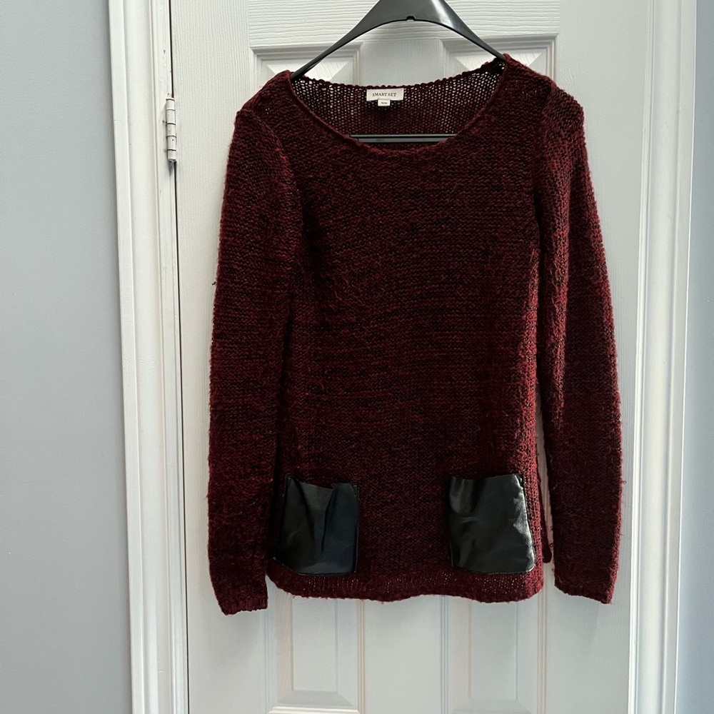 Burgundy and Black Sweater